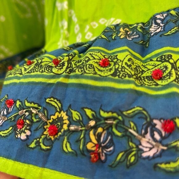 Sacred Threads Maxi Skirt Size OSFM Tiered Festival Boho Granola Girl Beachy - Picture 6 of 8